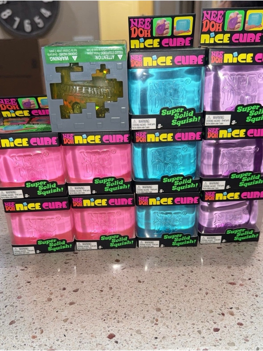 Rare Find!!  NeeDoh Nice Cube Super Solid Squish - Pink, Teal, Lavender